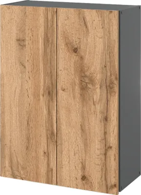 A product shot of a wall cabinet with two doors.