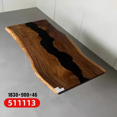 Produktbild von Table Epoxidharz Esstisch Echtes Holz Massiv Tische 183x90 Flusstisch