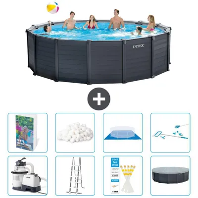 Produktbild von Graphite Panel Pool Rund - 478x124 cm - 9-teilig  S675
