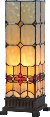 Produktbild von LumiLamp 5LL-9228 Tiffany Tischlampe Gelb 12x12x35 cm