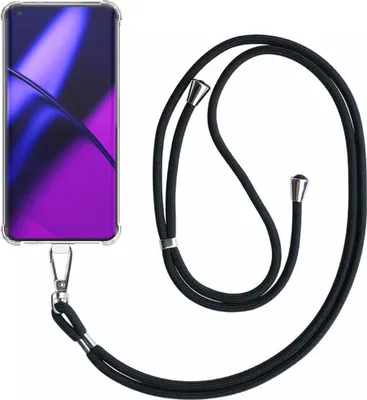 Produktbild von Handytasche passend für OnePlus 11 Transparent ShockProof mit abnehmbarem Universal-Telefonkabel - Cover Case Silikon ShockProof mit Lanyard - Smartphonics