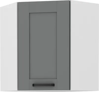 Zdjęcie produktu dla Szafka narożna górna LAILI – 60 x 60 cm, szara/biała