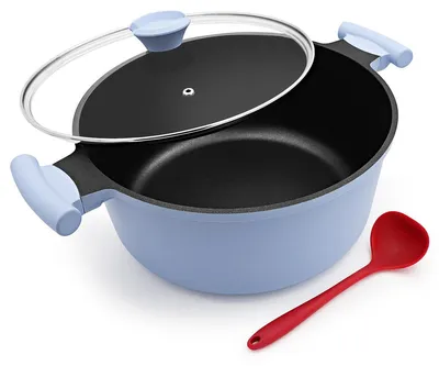 Produktbild von Antihaft-Kochtopf 7 Liter mit Deckel – Induktionsgeeigneter Kochtopf, Blau