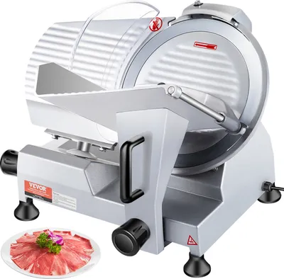 Zdjęcie produktu dla VEVOR Komercyjna krajalnica do mięsa 320 W, elektryczna krajalnica do żywności z ostrzem ze stali węglowej o długości 30,48 cm, regulowana grubość 0-15 mm do mięsa, sera itp.