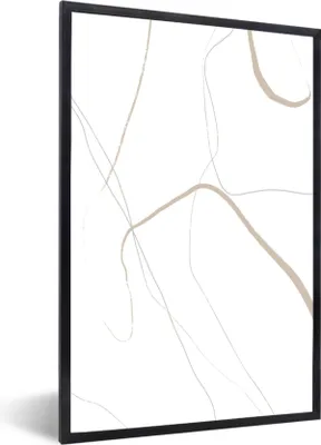 Produktbild von MuchoWow® Gerahmtes Poster Abstrakt - Minimalismus - Linienkunst 60x90 cm - Poster mit Schwarzem Bilderrahmen Wandposter Rahmen Foto Bilder - Kunst