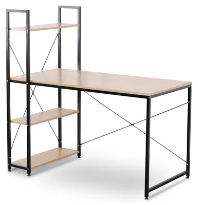 Immagine prodotto di Scrivania – Scrivania ad angolo – Scrivania per computer – Scrivania da ufficio – Con 4 ripiani – Postazione di lavoro compatta – Ideale per il gaming
