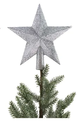 Image de BURI Pointe de sapin étoile Pointe de sapin de Noël Décoration de sapin de Noël, couleur:argent