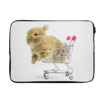 Produktbild von MuchoWow® Laptop Hülle 13 Zoll Kaninchen - Baby - Weiß Laptoptasche - Laptophülle - Sleeve - Rundumschutz
