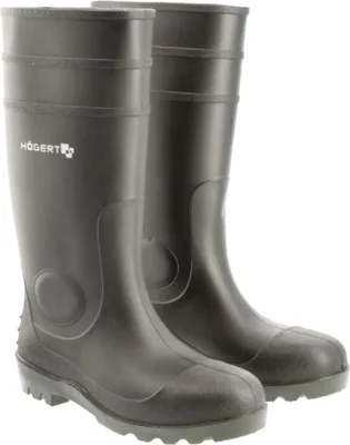 Produktbild von Högert Technik - RITTER Schutzstiefel Gummistiefl | Wasserdichter Sicherheitsstiefel und Arbeitsstiefel | Sicherheitsgummistiefel | EN ISO 20345 | S5 SRA schwarz 41