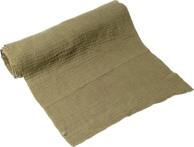 Zdjęcie produktu dla Bieżnik stołowy z muślinu w kolorze khaki 30 cm x 3 m Chemin de table – rozmiar uniwersalny