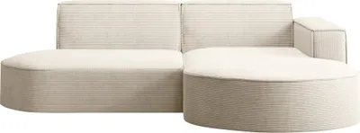 Produktbild von Kaiser Möbel Ecksofa mit runden Abschlüssen aus Cordstoff – MODENA STUDIO, modernes Sofa, Ecru Rechts