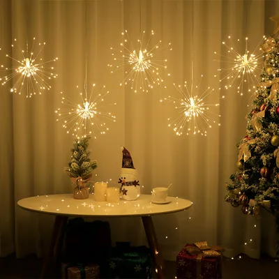 Imagen del producto de Guirnalda de luces LED para ventanas: Perfecta para bodas, fiestas y Navidad. Incluye 600 luces que emiten una luz constante