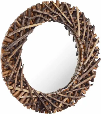Obrázok produktu pre vidaXL Nástenné zrkadlo 60 cm Teak Round
