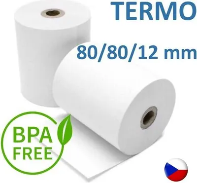 Immagine prodotto di Rotolo per registratori di cassa TERMO 80/80/12 mm (80 m), 5 pz