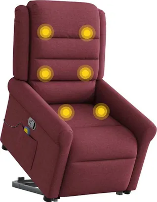 Produktbild von vidaXL Massagesessel mit Aufstehhilfe Weinrot Stoff