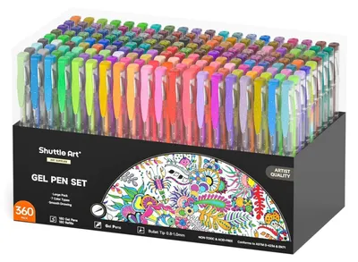 Obrázok produktu pre Sada gélových fixiek – 360 kusov | 180 farieb gélových pier + 180 náplní | S trblietkami, neónové, metalické, pastelové