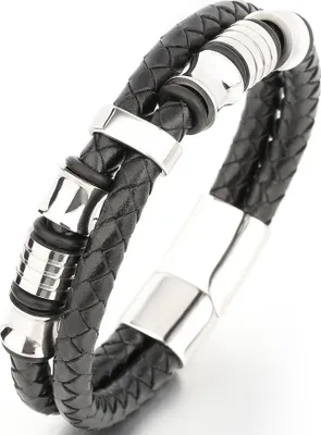 Produktbild von RY-17934 Herrenarmband Schwarz/Silber – Stilvoll & Elegant KP17934