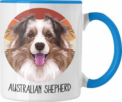 Produktbild von Trendation - Australian Shepherd Besitzer Tasse Geschenk Lustiger Spruch Geschenkidee Australian Shepherd Mama Papa (Blau)