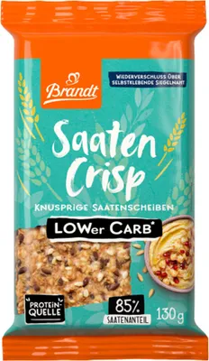 Produktbild von Brandt Saaten Crisp Kürbiskern und Leinsamen Saatenscheiben 130g