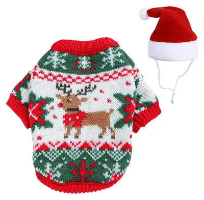 Immagine prodotto di Solidchoice - Maglione natalizio per cani con cappello da Babbo Natale