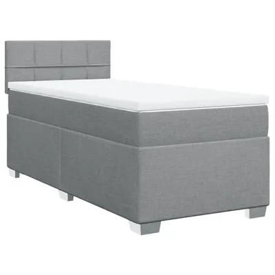 Produktbild von Boxspringbett mit Matratze Hellgrau 80x200 cm Stoff