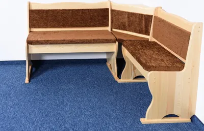 Produktbild von Moderne L-Eckbank aus Massivholz mit Staufach, Braun, 85x110x148 cm