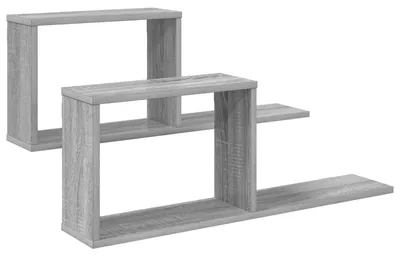 Obrázek produktu pro vidaXL Nástěnné police, 2 kusy, barva Sonoma, rozměry 80 x 15 x 30 cm, materiál: dřevotříska