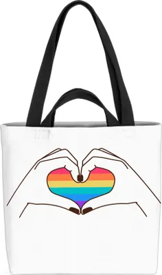 Produktbild von VOID Regenbogen Hände Herz Tasche 33x33x14cm,15l Einkaufs-Beutel Shopper Einkaufs-Tasche Bag