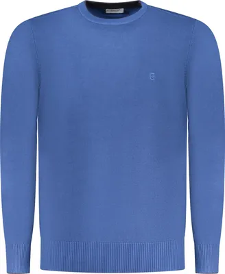 Immagine prodotto di Elegante maglione blu da uomo con collo rotondo e ricamo