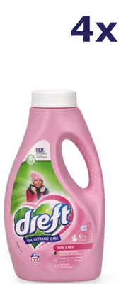 Produktbild von 4x Dreft Flüssigwaschmittel – 22 x 990 ml – Waschmittel für Wolle und Seide