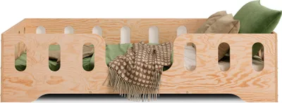 Produktbild von smartwood® TILA 2 Kinderbett 80x160 mit verschiedenen Einstiegsmöglichkeiten – mit Lattenrost und Rausfallschutz – Montessori Holz-Kinderbett für Jungen und Mädchen – Naturholz 80x160cm