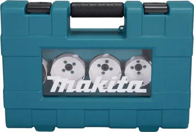 Produktbild von Makita D-63993, Set, Bohrer, Aluminium, Kunststoff, Stahl, Holz, Bimetallisch, Hochgeschwindigkeitsstahl (HSS), 3,8 cm, 16,19,22,25,32,35,37,44,51,57,64,68,76 mm