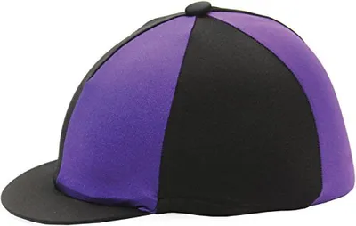 Produktbild von Hy  Elasthan-Reithelmüberzug, seidig glänzend, zweifarbig BZ506 (Einheitsgröße) (Schwarz/Violett)