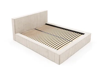 Produktbild von GUTTO Polsterbett FILO Creme 120x200 aus Kordstoff mit Metall-Lattenrost Modernes Design in trendigen Farben, mit Stauraum