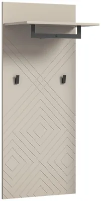 Produktbild von Notes Wandgarderobe 2 Haken 1 Regal matt beige.