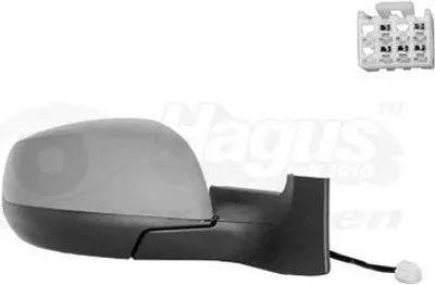 Produktbild von VAN WEZEL 3702818 Außenspiegel Seitenspiegel Rechts für OPEL AGILA (B) (H08) Konvex Beheizt Grundiert