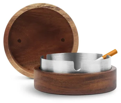 Produktbild von Aschenbecher für Draußen - Mit Deckel und Edelstahleinsatz - Windgeschützt - Silber