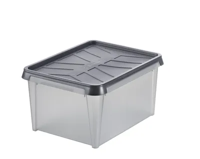 A clear, professional studio shot of a storage box with a lid.
