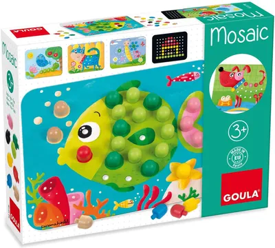 Produktbild von Jumbo Spiele D53136 - GOULA Mosaik Spiel Holzspielzeug für Kleinkinder, Ab 3 Jahren