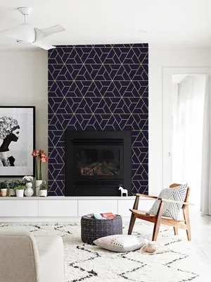 Produktbild von Coloray Fototapete 250x104 cm An Einer Wand Latex Latextapete - Navy geometrischer skandinavier