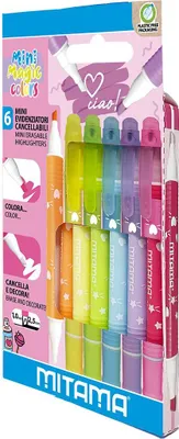 Produktbild von Mitama Evidenziatore Cancellabile pz.6, 6 Stück(e), Mehrfarbig, Mehrfarbig, 2,5 mm, 50 g, 95 mm