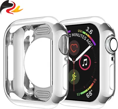 Produktbild von Silikon Schutzhülle für Apple Watch Series 4 5 6 SE SE2 40mm, Silber - Case Displayschutz Hülle Kratzschutz