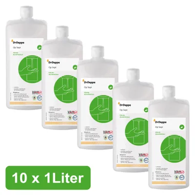 Produktbild von DrDeppe - Op Sept - alkoholhaltiges Händedesinfektionsmittel - 10 x 1 L