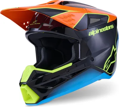 Produktbild von Alpinestars S-M3 Fray Motocross Helm, schwarz/blau/orange, M (57/58)