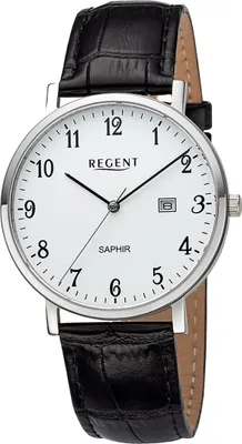 Produktbild von Regent Herren Uhr Leder Armbanduhr Lederarmband Analog schwarz D2URF1423