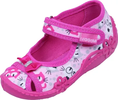 Produktbild von Pinke Mädchenschuhe Haus-, Kindergartenschuhe mit Katzen ZULKA DRUK 23 EU