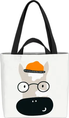Produktbild von VOID Kuh Cartoon Tierkinder Tasche 33x33x14cm,15l Einkaufs-Beutel Shopper Einkaufs-Tasche Bag
