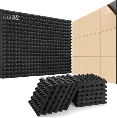 Obrázok produktu pre Akustická pena 24 kusov pohlcovačov zvuku 30 X 30 X 5 cm - Zvuková izolácia a redukcia hluku - Herné dekorácie a podcastové štúdio - Akustické panely