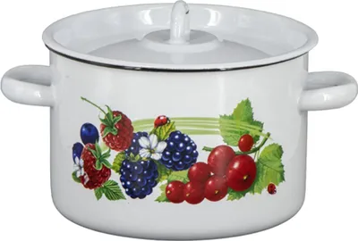 Produktbild von Emaille Kochtopf Topf 3 Liter mit Motiv ca. Ø 18,5 cm emailliert Brombeeren