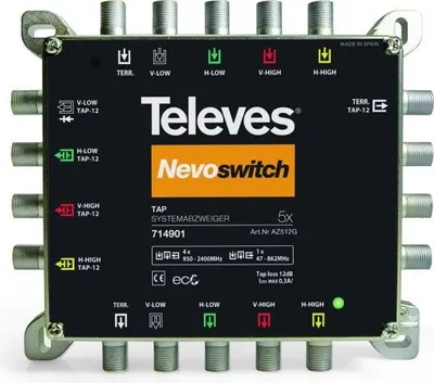 Produktbild von TELEVES Abzweiger 5-fach Guss - Nevo AD: 12 dB AZS512G